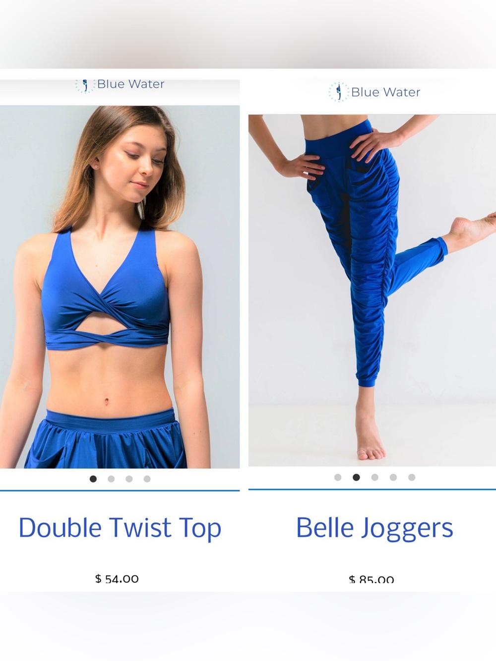 Bluewater Dance Belle Joggers & double twist top Set - Blue size girls XS
